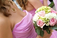 bridesmaids holding beautiful wedding bouquet