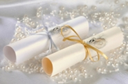 wedding scrolls, invitations